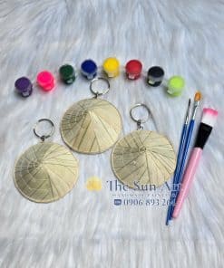 Bộ học vẽ lên nón lá có móc khóa cho bé saigon, tphcm