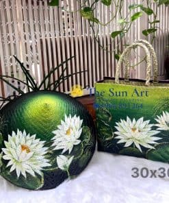 combo túi xách nón cỏ bàng hoa súng tphcm
