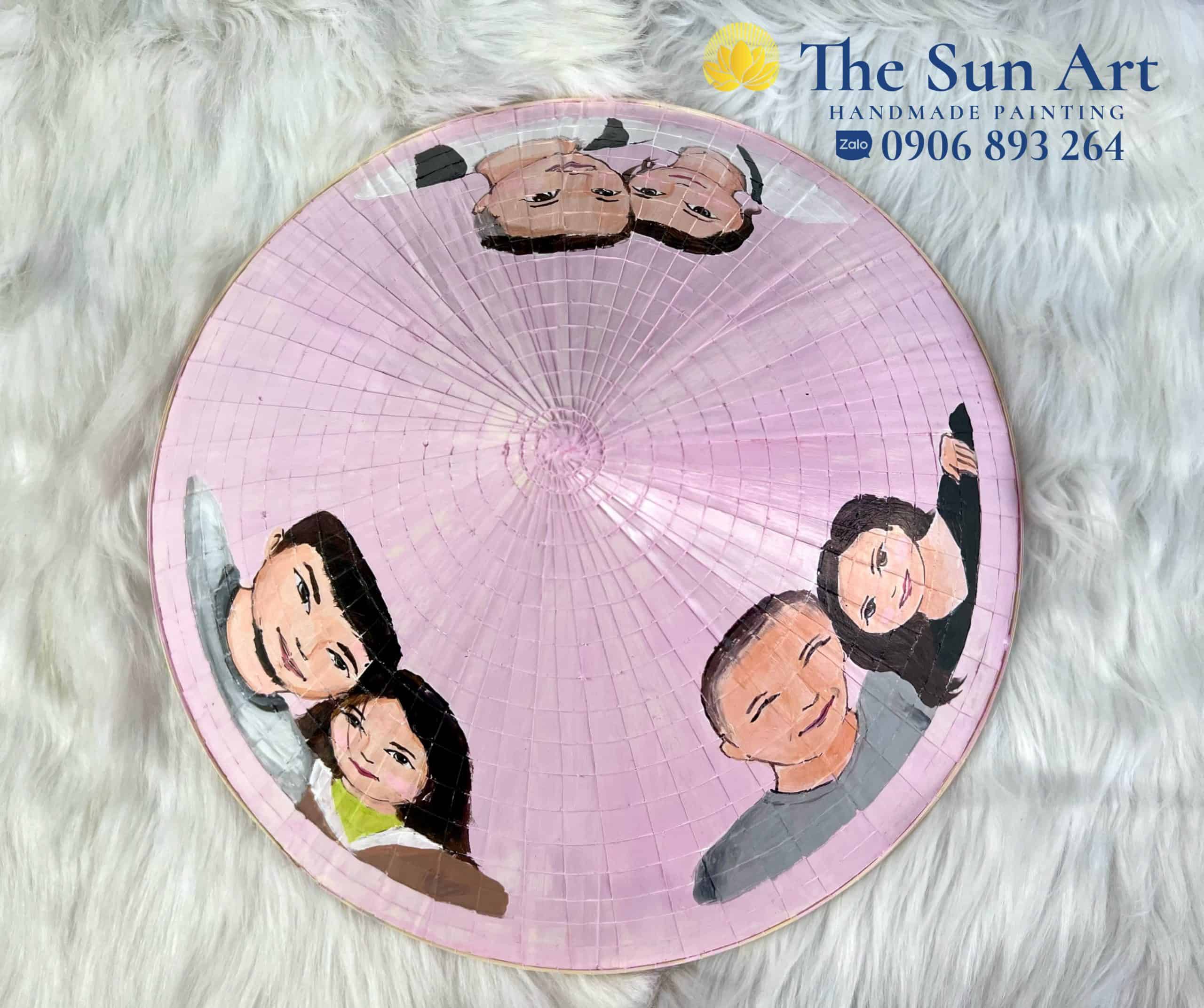 Nón lá vẽ Chibi design Nón lá vẽ Chibi design các cặp đôi