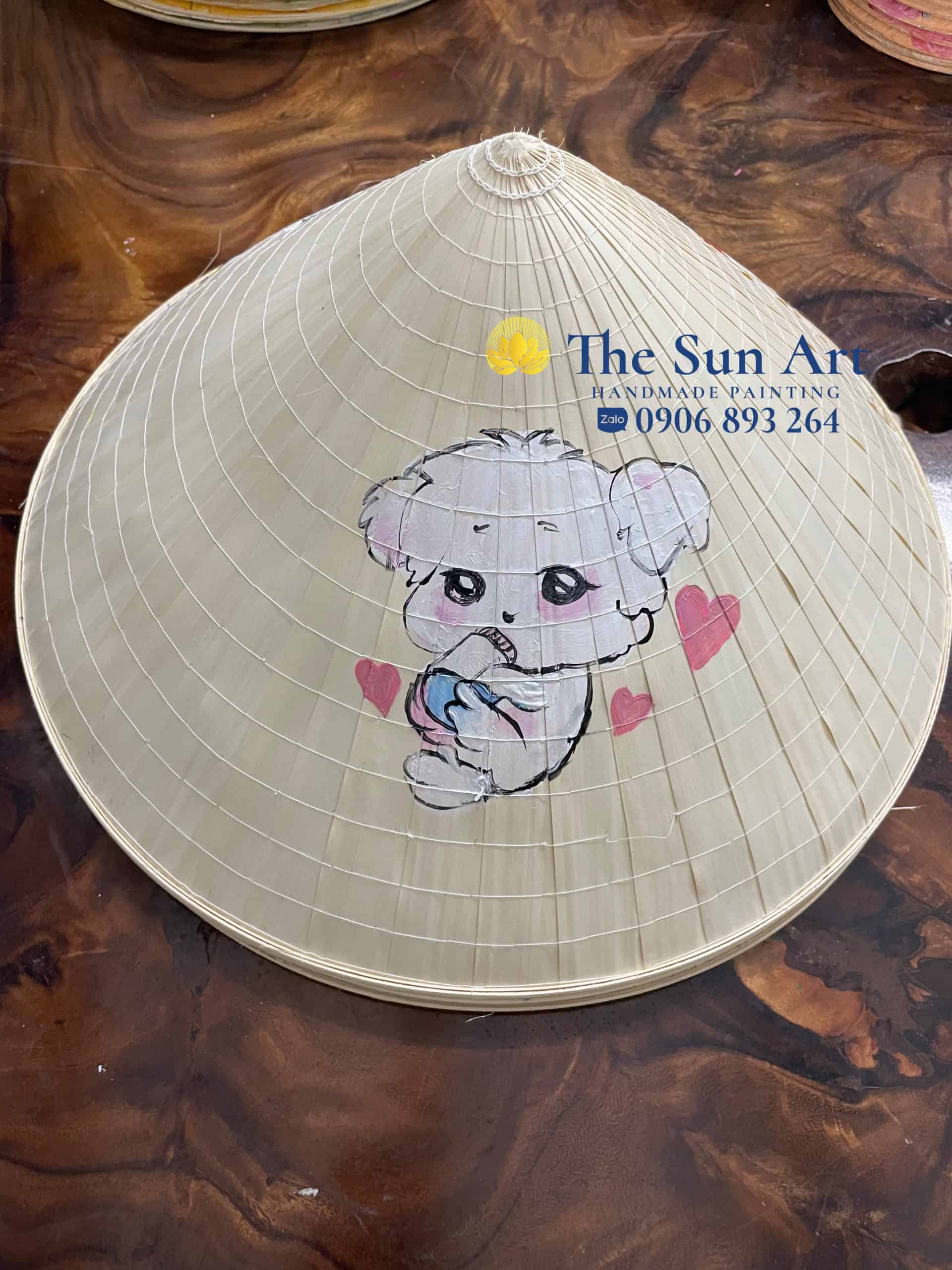 Nón lá vẽ hình cute Nón lá vẽ hình cute tphcm