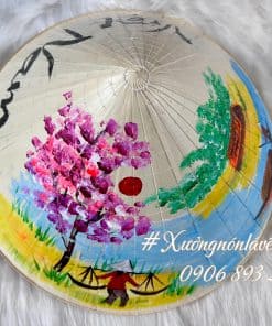 Nón lá sz 40 vẽ phong cảnh cô gái áo dài tphcm