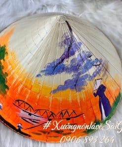 Nón lá sz 40 vẽ phong cảnh & cô gái áo dài