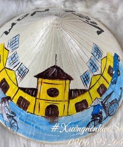 Nón lá sz 40 vẽ phong cảnh cô gái áo dài tphcm, saigon