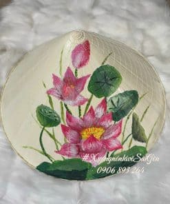 Nón lá sz 40 vẽ phong cảnh cô gái áo dài tphcm, saigon
