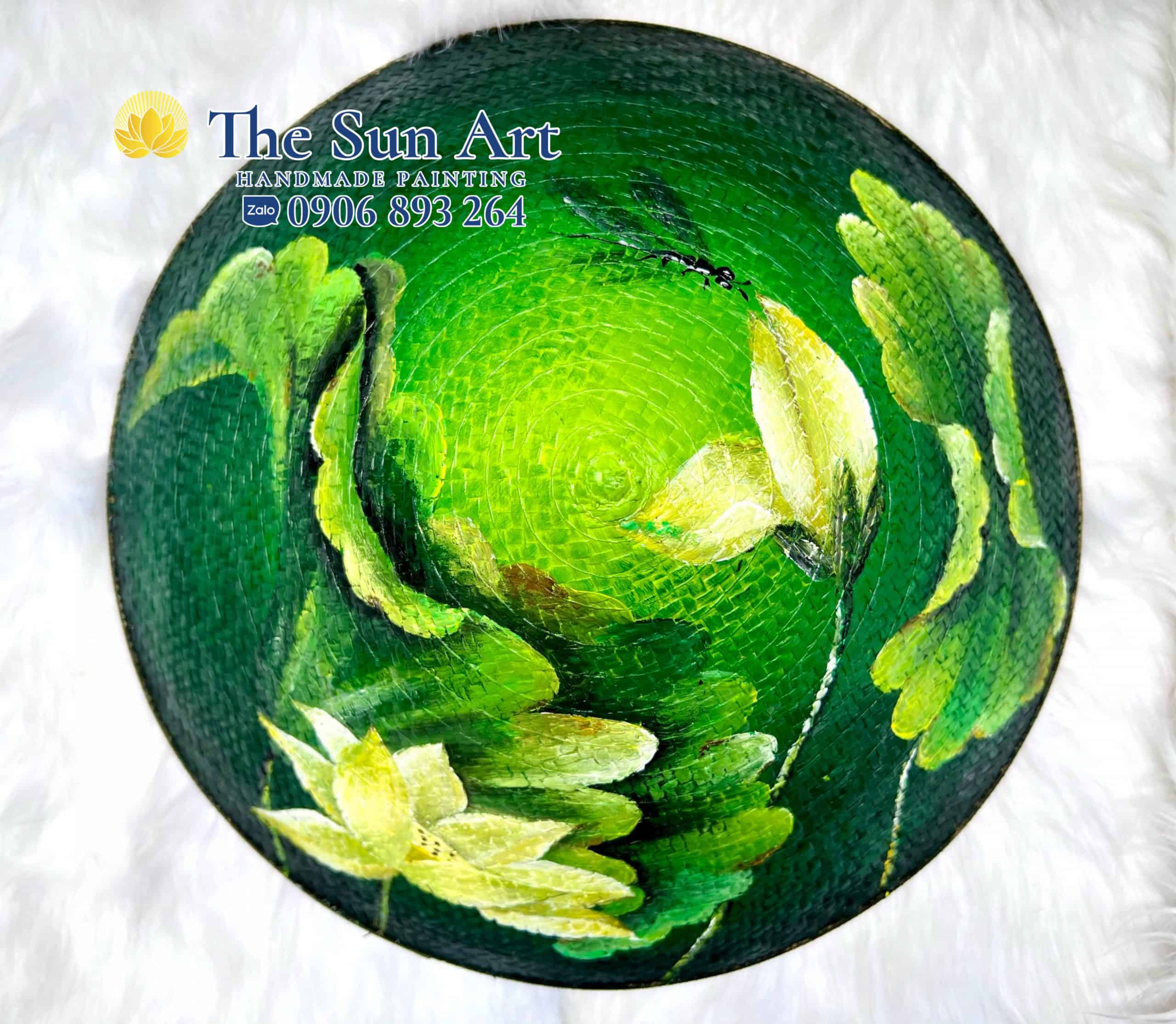 Nón Cỏ Bàng Vẽ Mỹ Thuật hoa sen nghệ thuật Nón Cỏ Bàng Vẽ Mỹ Thuật hoa sen nghệ thuật tphcm