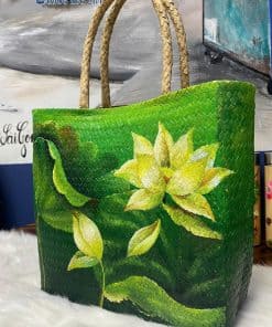 túi cỏ bàng vẽ_Hoa Sen trắng lá xanh tphcm, sg