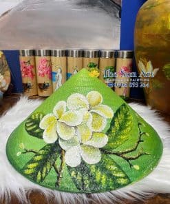 nón cỏ bàng hoa lan trắng nghệ thuật tphcm
