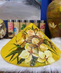 nón cỏ bàng vẽ_Hoa Lan Vàng cao cấp
