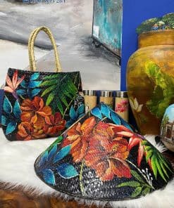 túi cỏ bàng và nón cỏ bàng vẽ tranh nghệ thuật độc đáo tại the sun art