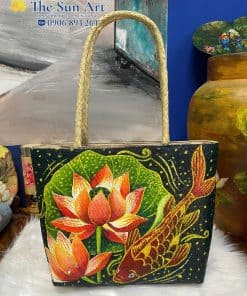 túi xách vẽ cỏ bàng nghệ thuật độc lạ tại tphcm
