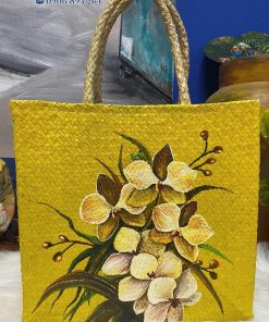túi xách cỏ bàng vẽ hoa lan tại tphcm