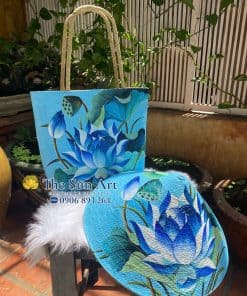 combo túi xách cỏ bàng và nón cỏ bàng custom theo yêu cầu tại tphcm