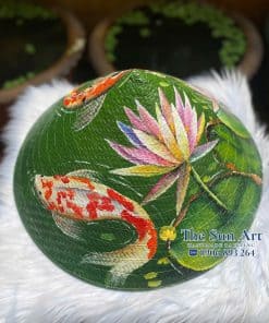 Combo nón - túi cỏ bàng vẽ_Đầm Hoa Súng tphcm, saigon