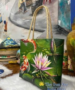 túi cỏ bàng vẽ_Đầm Hoa Súng Cá Koi