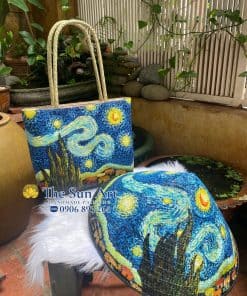 túi cỏ bàng và nón cỏ bàng vẽ tranh nghệ thuật cao cấp tại tphcm