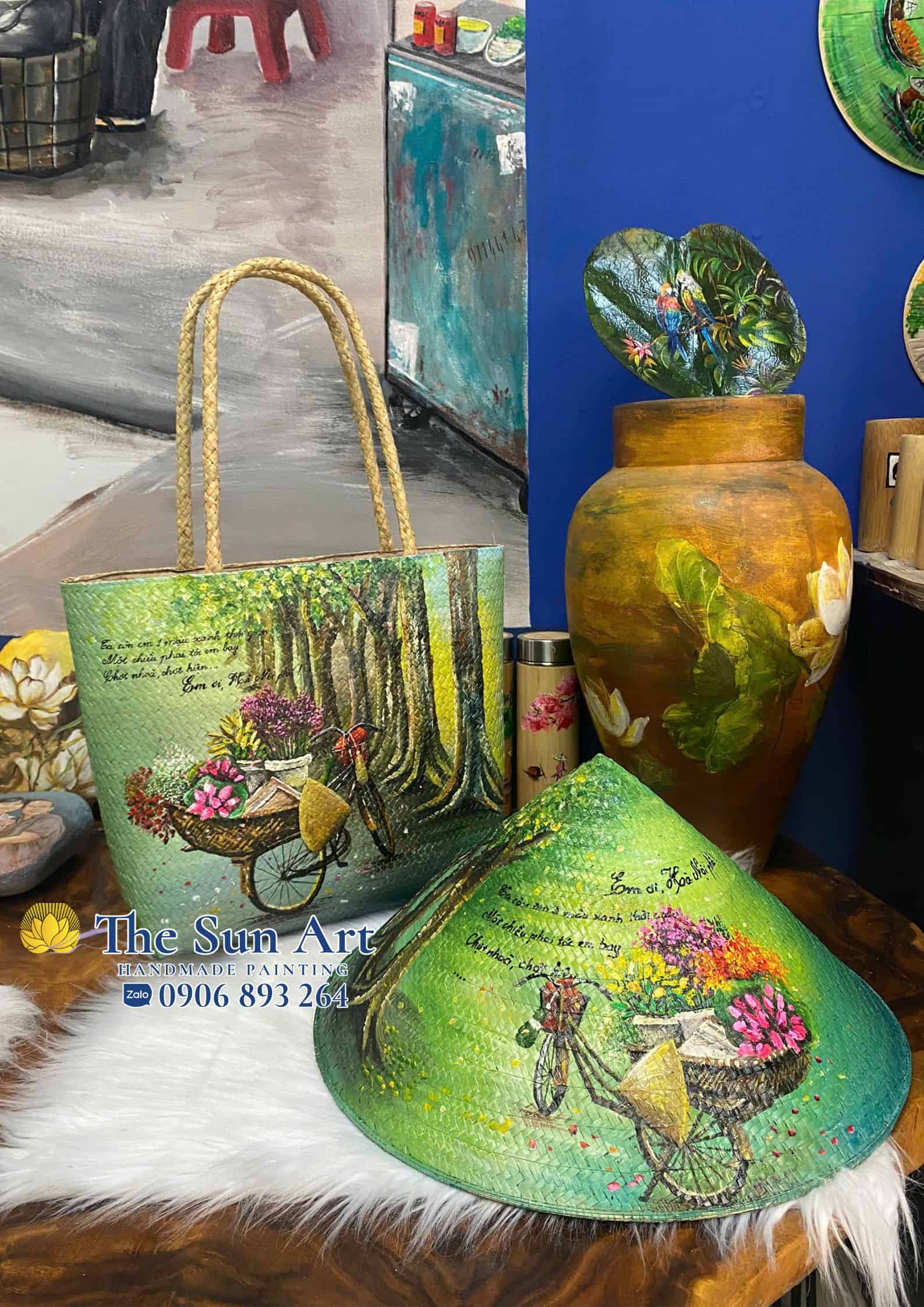 túi cỏ bàng và nón cỏ bàng vẽ nghệ thuật tại the sun art túi cỏ bàng và nón cỏ bàng vẽ nghệ thuật tại the sun art tphcm