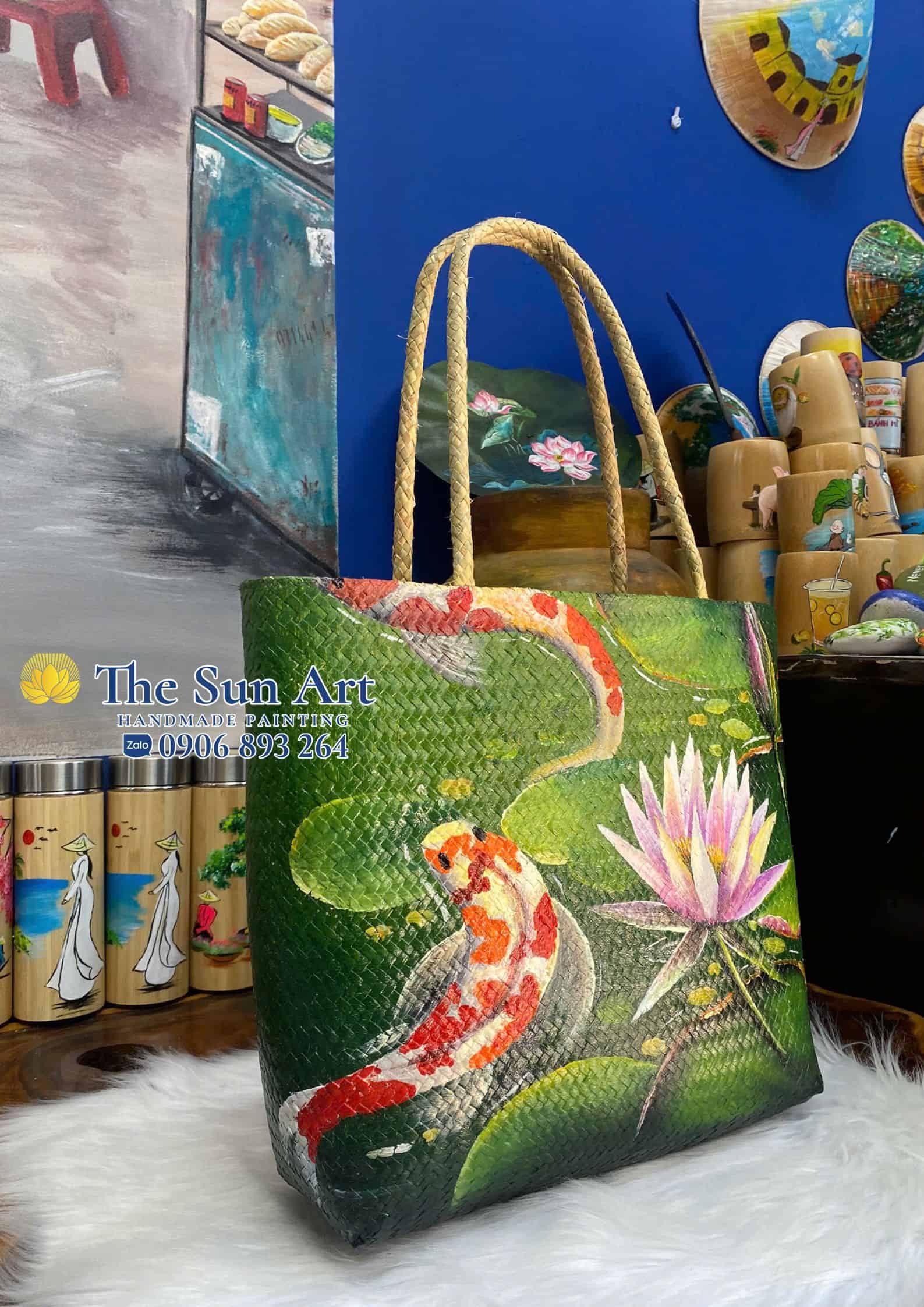 túi cỏ bàng vẽ_Đầm Hoa Súng Cá Koi túi cỏ bàng vẽ_Đầm Hoa Súng Cá Koi tphcm, saigon