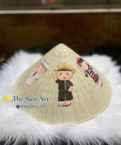 NÓN LÁ – QUÀ TẶNG, QUÀ LƯU NIỆM ĐẬM CHẤT VĂN HÓA TAI XƯỞNG TRANH, NÓN LÁ VẼ THE SUN – SÀI GÒN