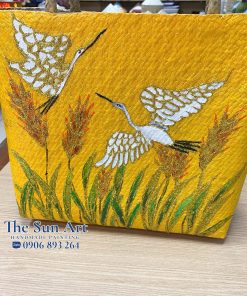 Combo nón - túi cỏ bàng vẽ_ Đôi hạc trắng tphcm, saigon