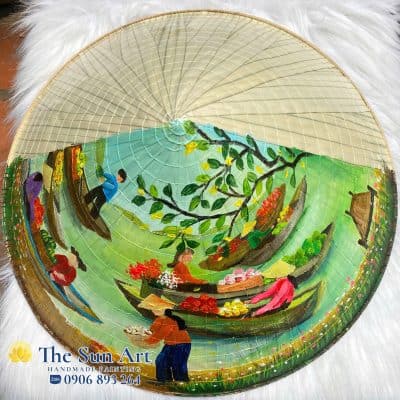 nón lá vẽ phong cảnh quê hương Việt Nam tphcm