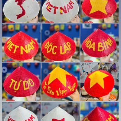 XƯỞNG SẢN XUẤT NÓN LÁ CỜ ĐỎ SAO VÀNG – NÓN LÁ QUỐC KỲ THE SUN ART