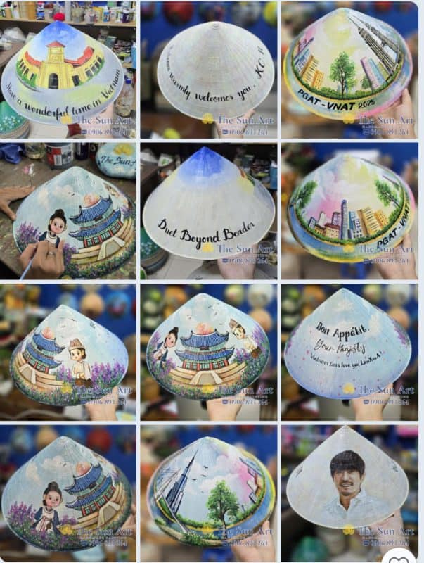 THAM QUAN PHẢI TRIỂN LÃM TRANH NÓN LÁ – KHÁM PHÁ VẺ ĐẸP Thuật Thuật VIỆT NAM TAI THE SUN ART