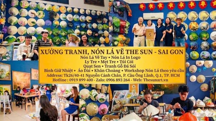 Xưởng Nón Lá Cờ Việt Nam Hàng Đầu Tại Việt Nam – Nón Lá In Logo – Nón Lá Vẽ Theo Yêu Cầu The Sun Art