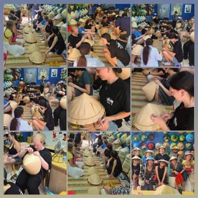 WORKSHOP THỦ CÔNG TRUYỀN THỐNG VẼ NÓN LÁ & ĐAN CHẰM NÓN LÁ TẠI SÀI GÒN TRADITIONAL VIETNAMESE CONICAL HAT PAINTING & WEAVING WORKSHOP IN SAIGON