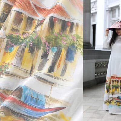 bán áo dài vẽ tay may sẵn tại sagon tphcm