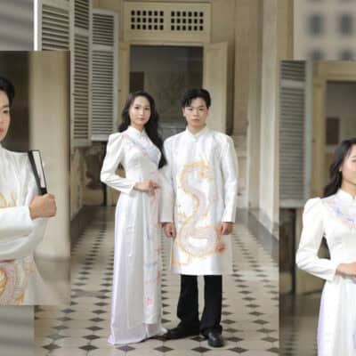 bán áo dài vẽ tay cao cấp tại saigon hcmc
