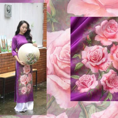 bán vải áo dài vẽ tay cao cấp tại sài gòn tphcm