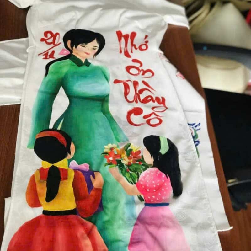 vẽ người mặc áo dài