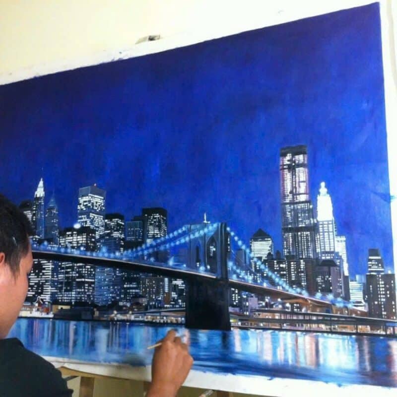 vẽ tranh tường phòng khách